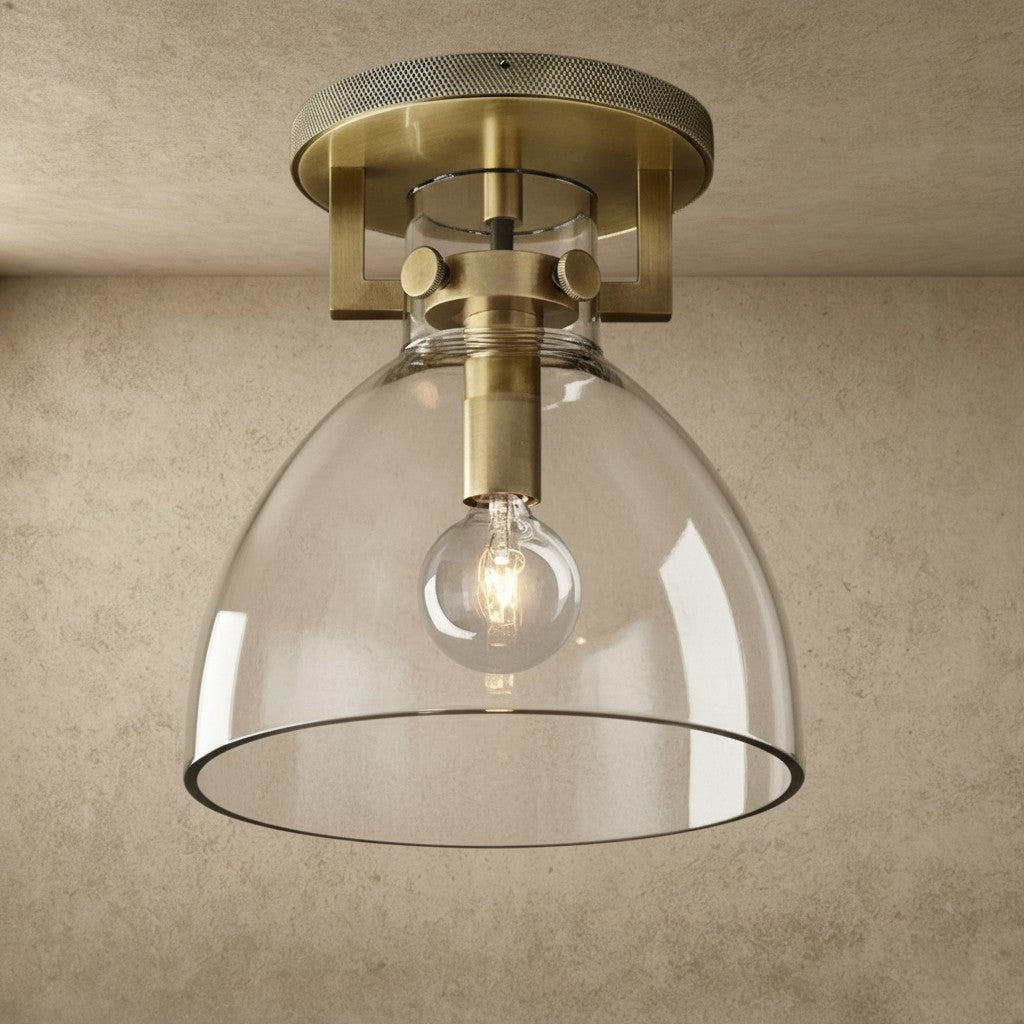 Machinist Glass Cloche Flushmount