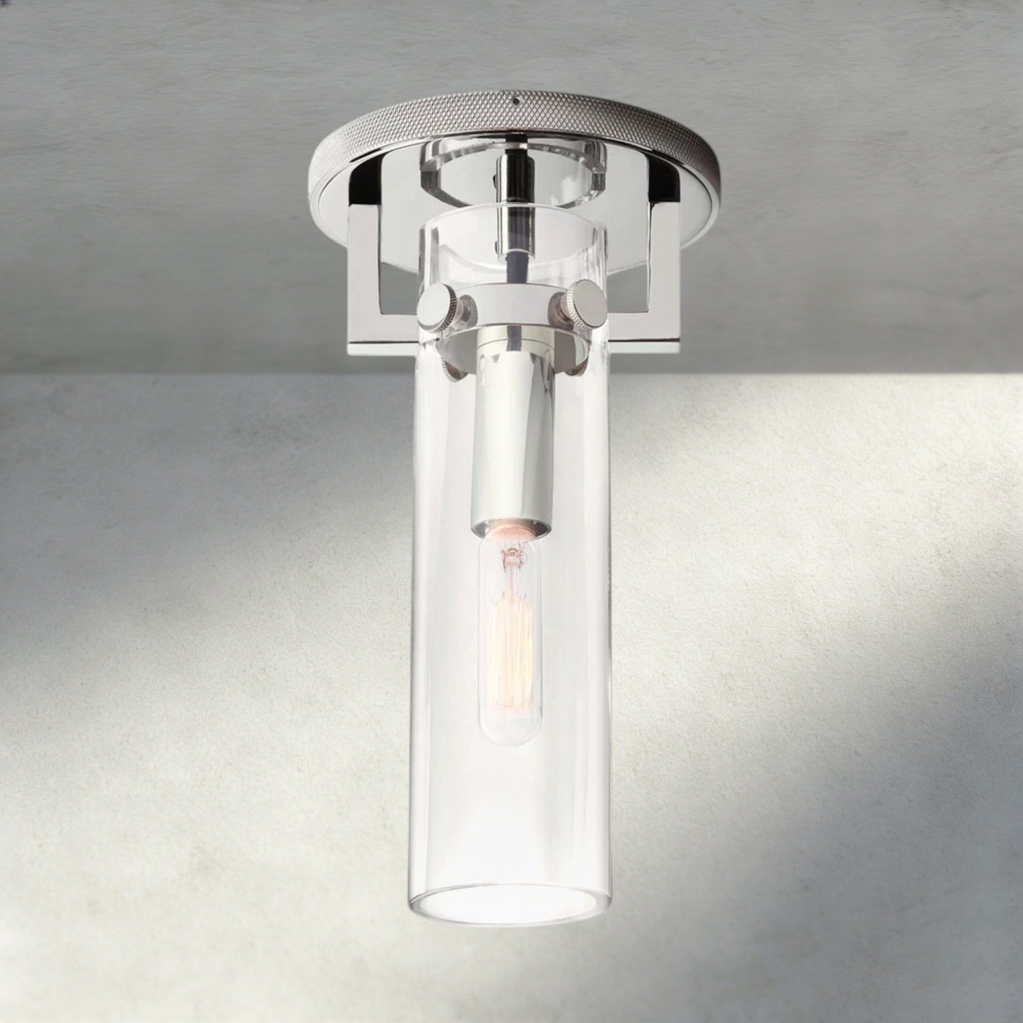 MACHUNST GLASS CYLINDER FLUSHMOUNT - GILDLAMPS