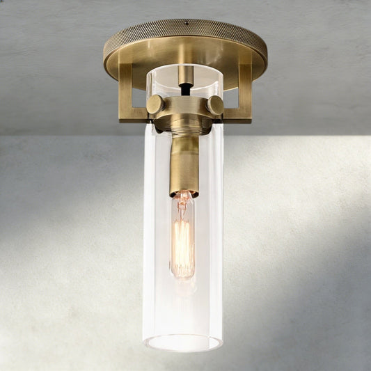 MACHUNST GLASS CYLINDER FLUSHMOUNT - GILDLAMPS