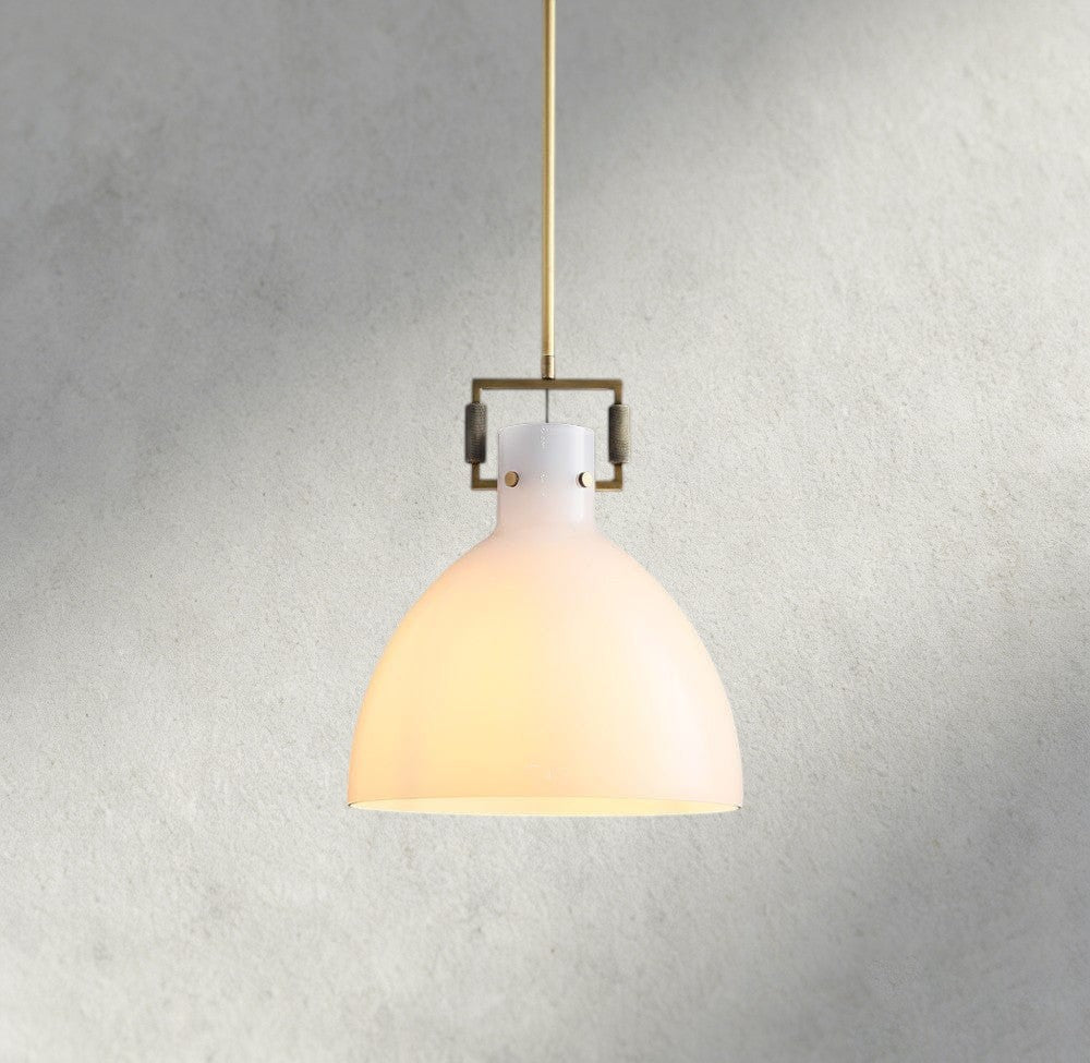 MACHUNST MILK GLASS CLOCHE PENDANT 10", 14", 18" - GILDLAMPS