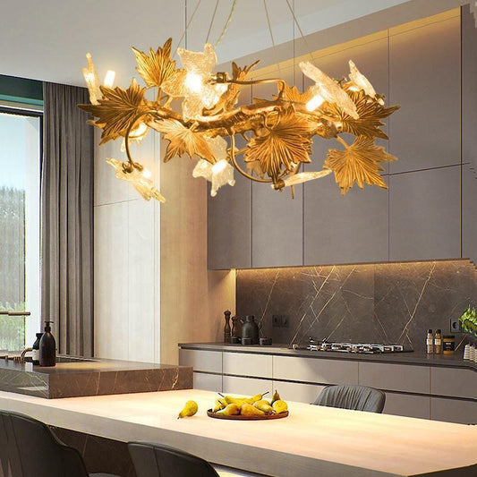 Maple Leaf Branch Chandelier - GILDLAMPS