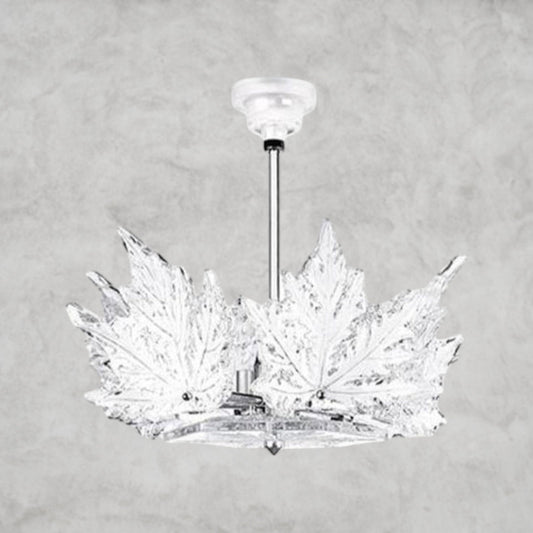 Maple Leaf Crystal Single Layer Chandelier - GILDLAMPS