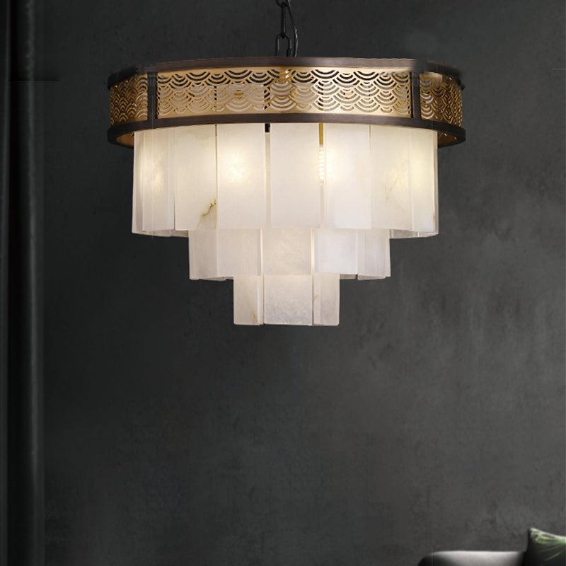 Marble Alabaster Lorry Multi-layer Classic Chandelier - GILDLAMPS