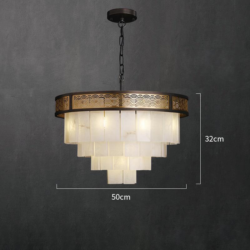 Marble Alabaster Lorry Multi-layer Classic Chandelier - GILDLAMPS