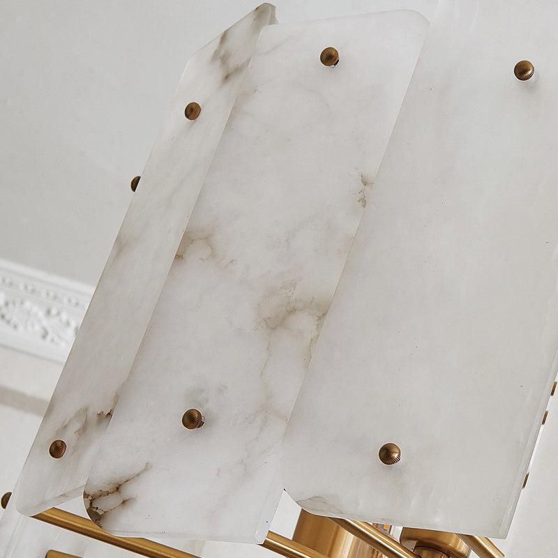 Marble Alabaster Lorry Round Chandelier 20" 31" - GILDLAMPS