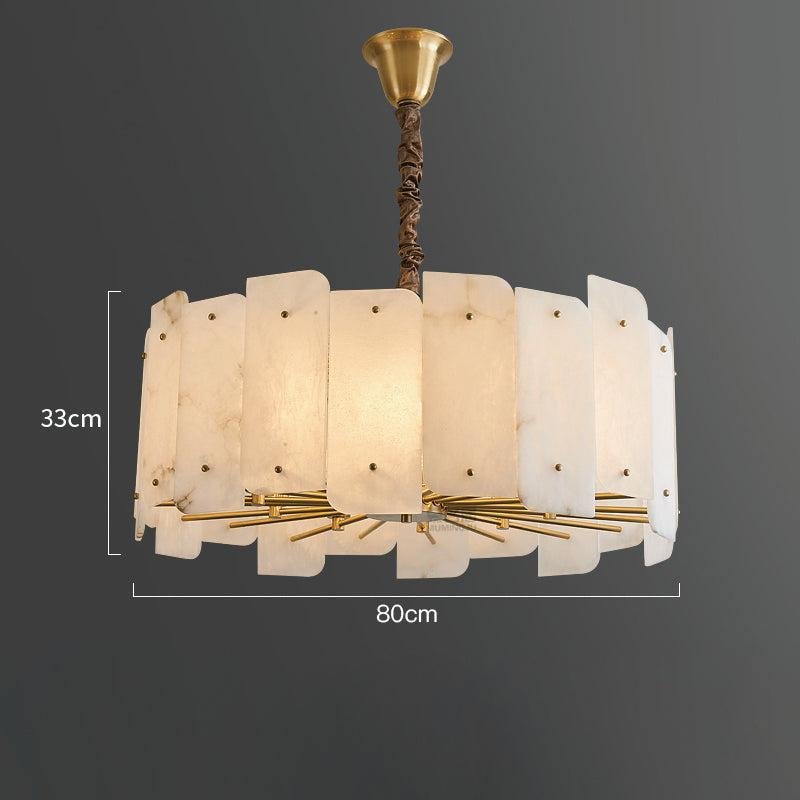 Marble Alabaster Lorry Round Chandelier 20" 31" - GILDLAMPS