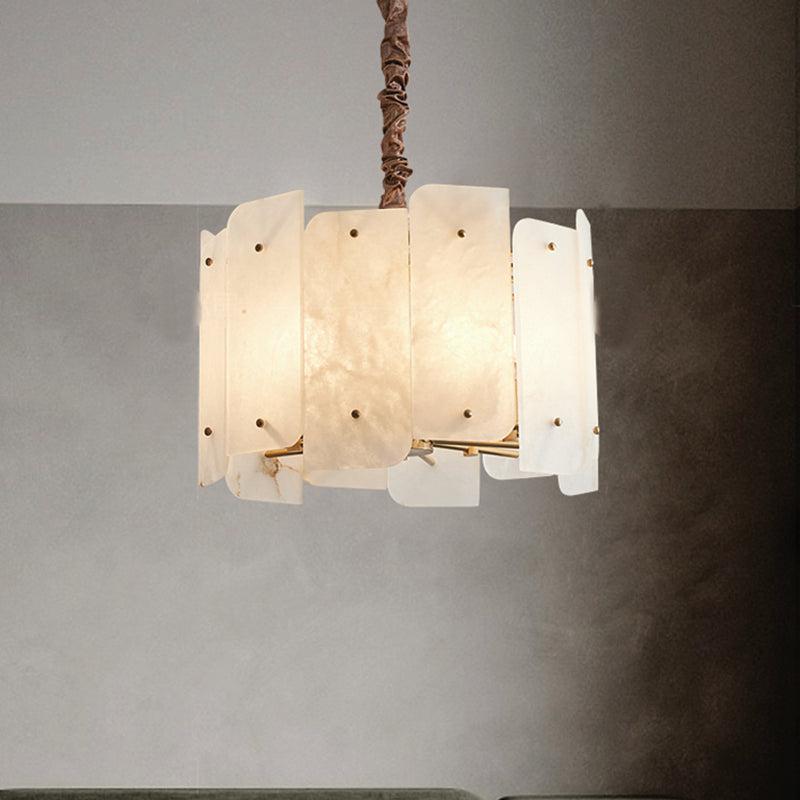Marble Alabaster Lorry Round Chandelier 20" 31" - GILDLAMPS