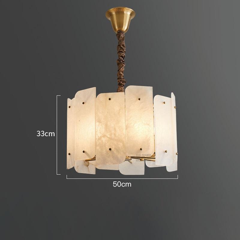 Marble Alabaster Lorry Round Chandelier 20" 31" - GILDLAMPS