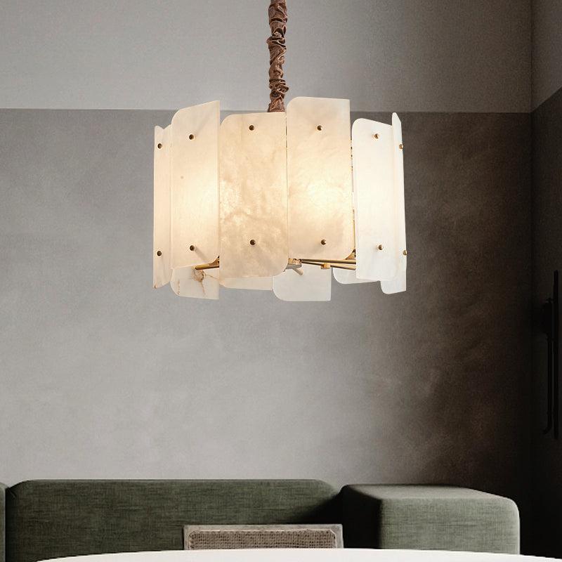 Marble Alabaster Lorry Round Chandelier 20" 31" - GILDLAMPS