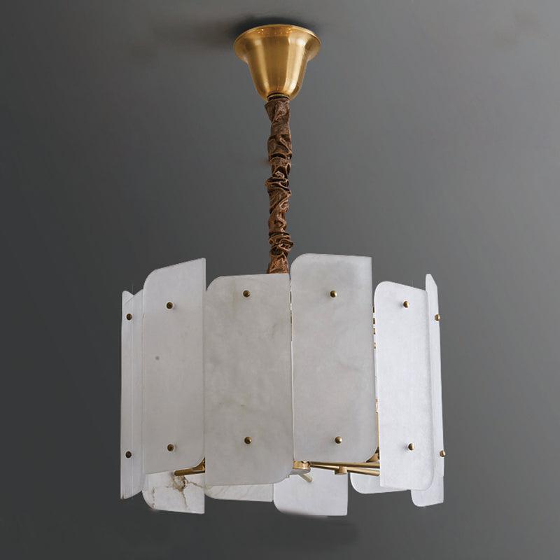 Marble Alabaster Lorry Round Chandelier 20" 31" - GILDLAMPS
