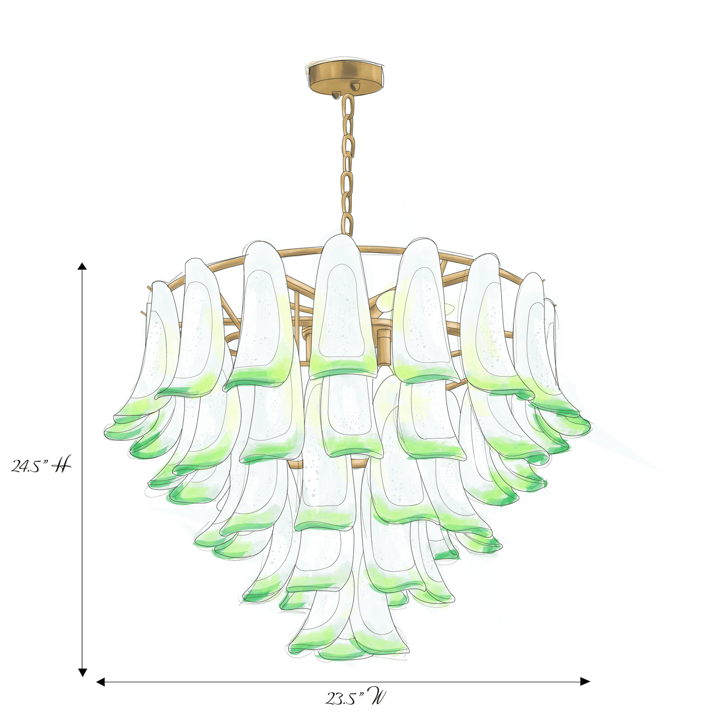 Marielle Mid Century Petal Chandelier - GILDLAMPS