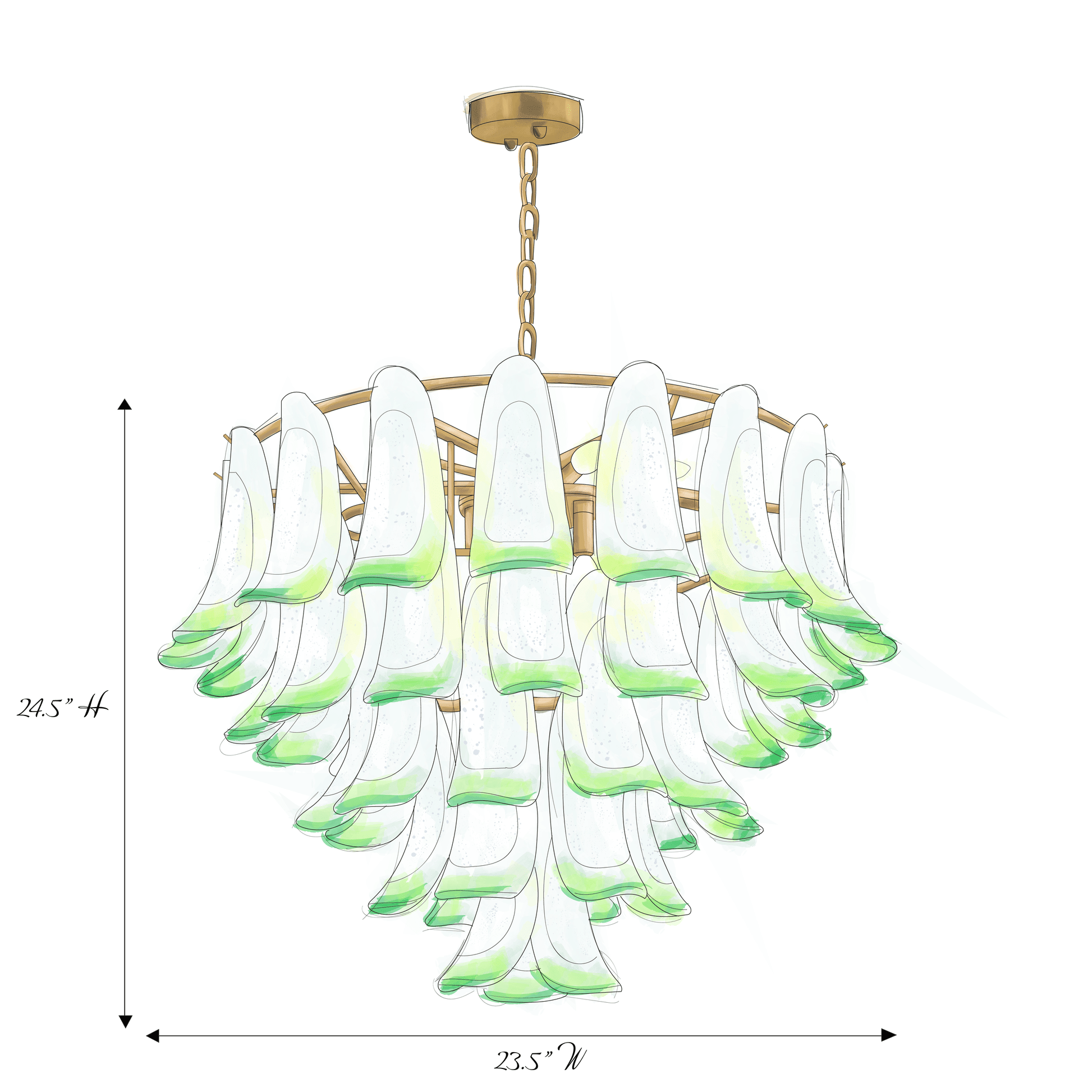Marielle Mid Century Petal Chandelier - GILDLAMPS