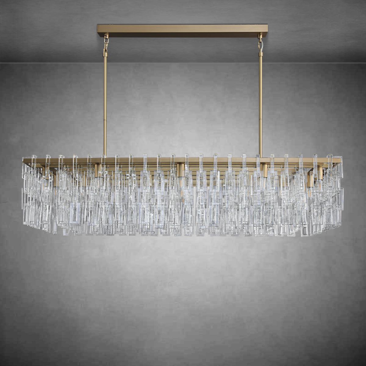 Marigan Modern Rectangular Crystal Chandelier 60" - GILDLAMPS
