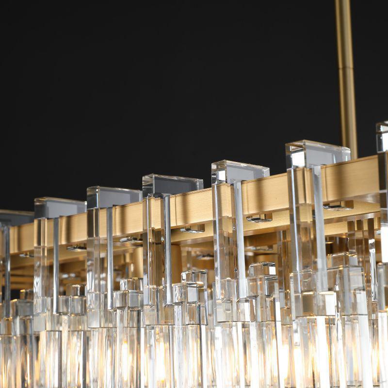 Marigan Modern Rectangular Crystal Chandelier 60" - GILDLAMPS