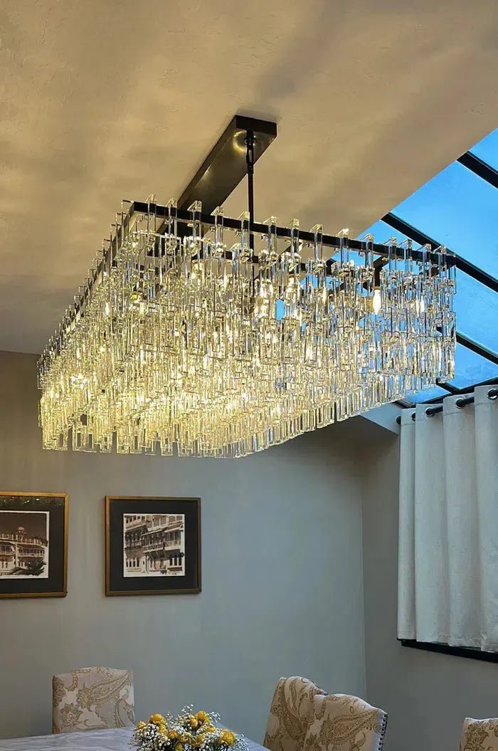 Marigan Modern Rectangular Crystal Chandelier 60" - GILDLAMPS