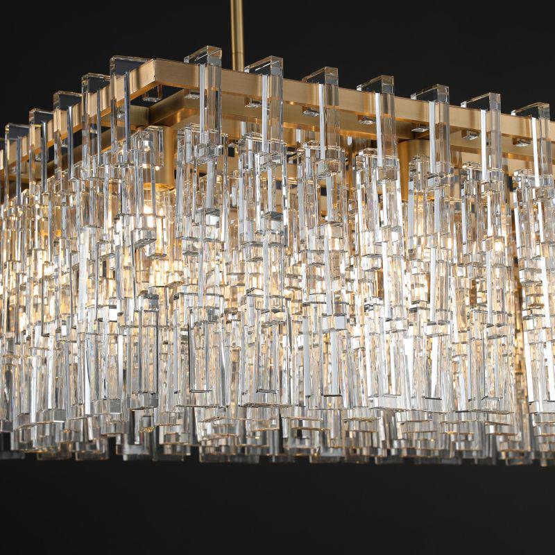 Marigan Modern Rectangular Crystal Chandelier 60" - GILDLAMPS