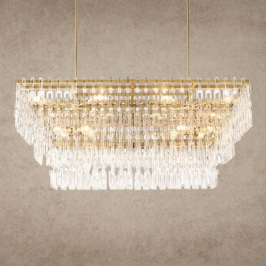 Marignan Tiered Rectangular Chandelier 60 inch, 72 inch - GILDLAMPS