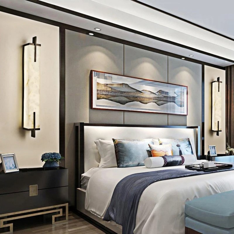 Maros Alabaster Wall Sconce For Bedroom - GILDLAMPS