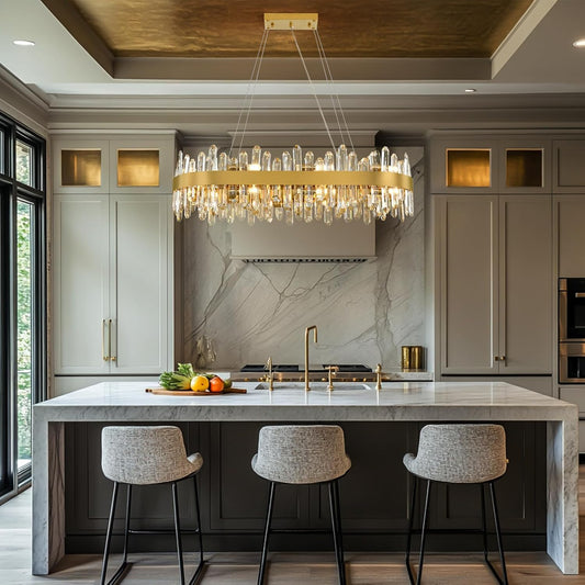 MDEGLYO Modern Crystal Linear Chandelier - GILDLAMPS