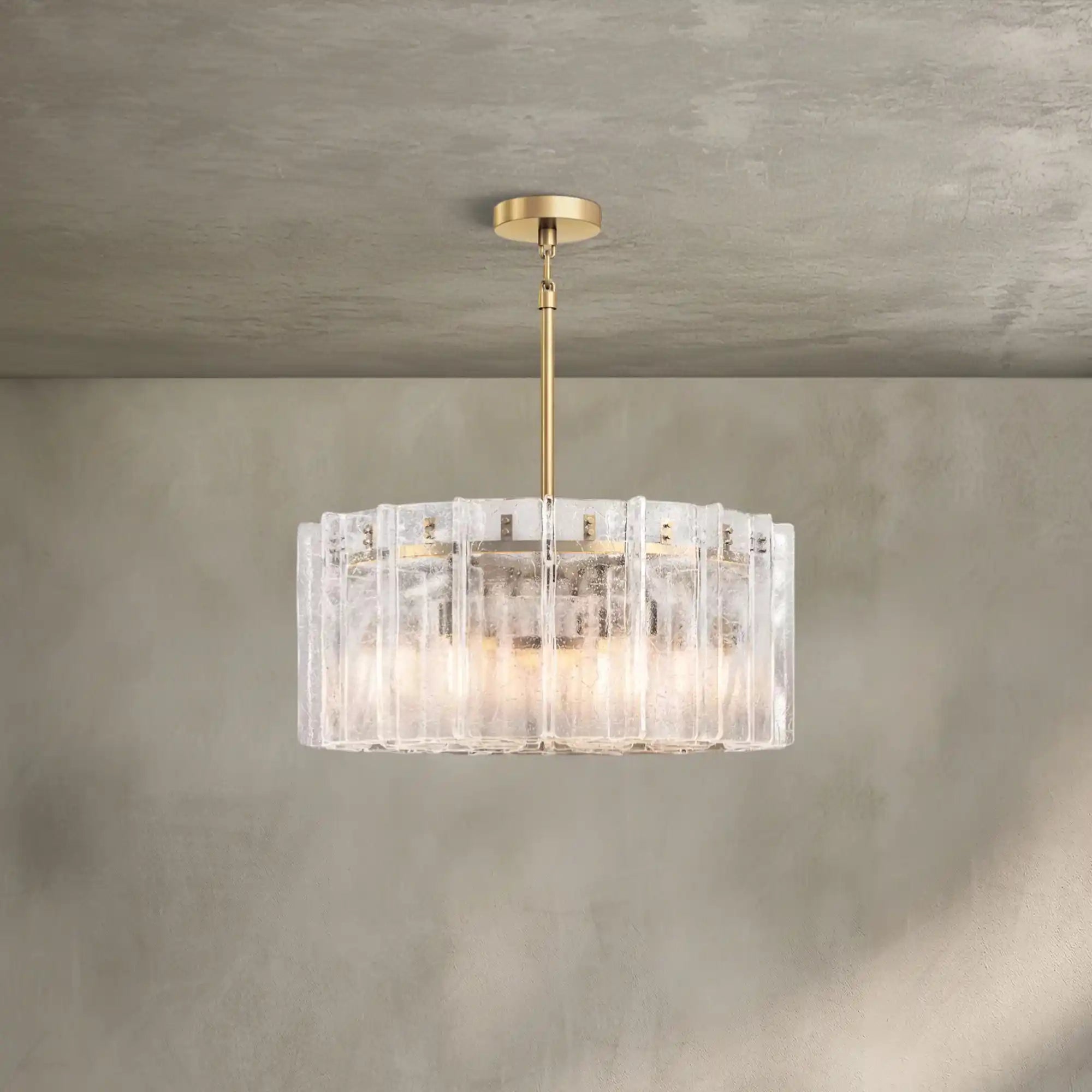 Lattic Smoke Glass Round Chandelier 36'' 48''