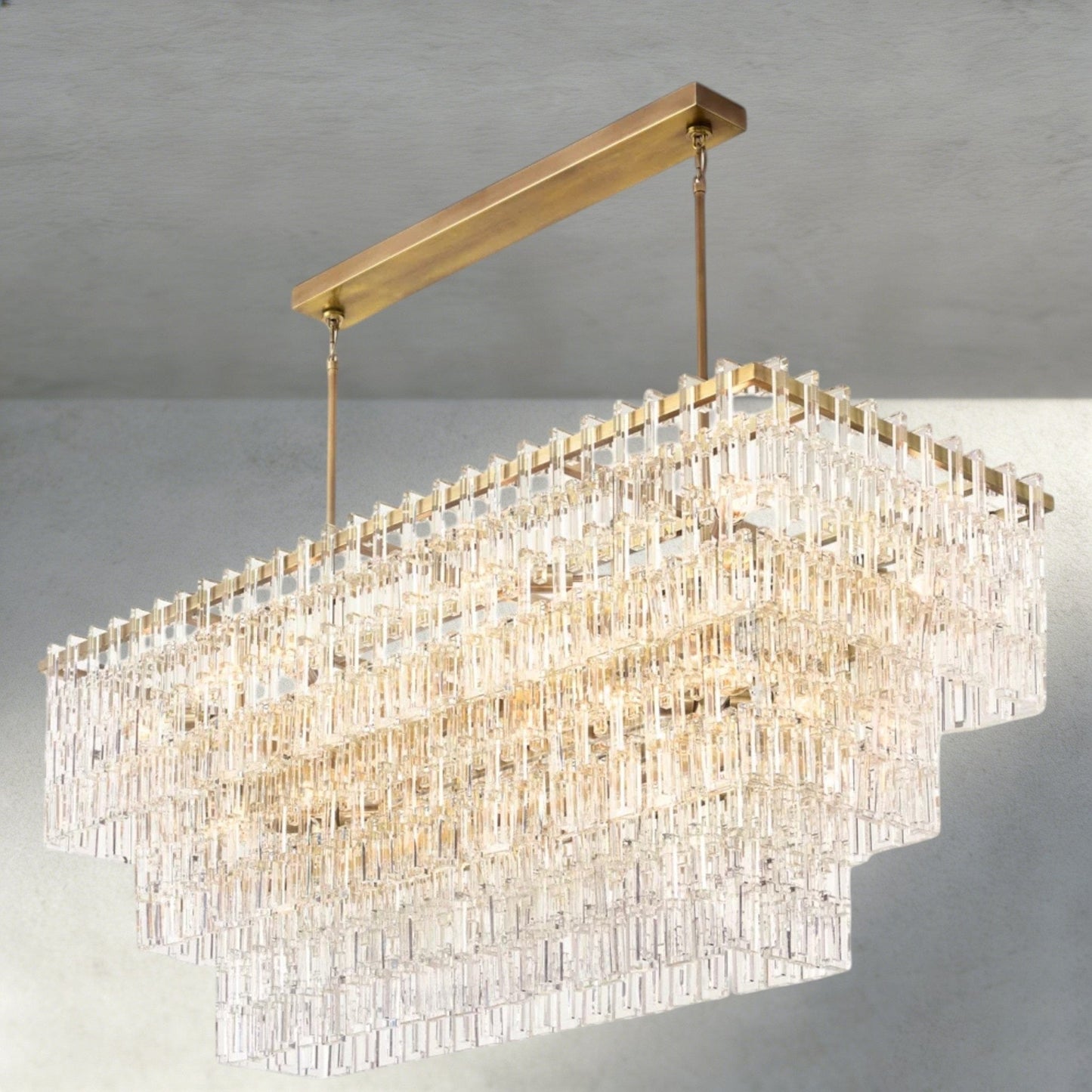 Merlyna Tiered Rectangular Chandelier 60", 72" - GILDLAMPS