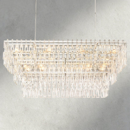 Merlyna Tiered Rectangular Chandelier 60", 72" - GILDLAMPS