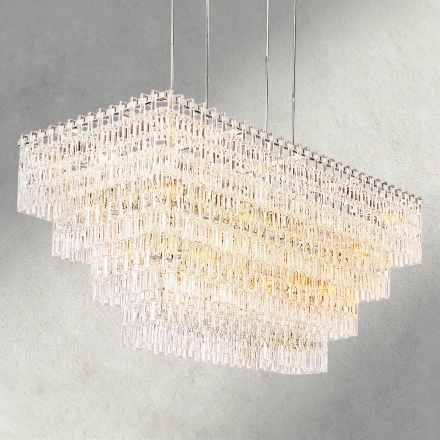 Merlyna Tiered Rectangular Chandelier 60", 72" - GILDLAMPS