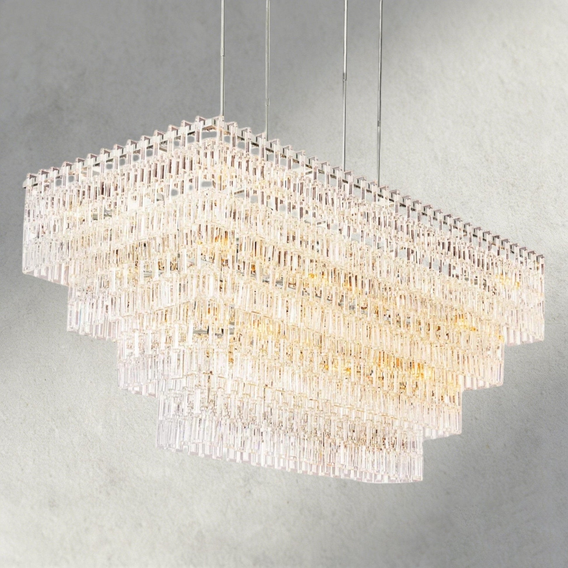 Merlyna Tiered Rectangular Chandelier 60", 72" - GILDLAMPS