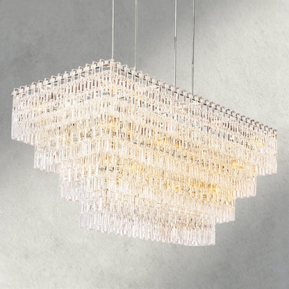 Merlyna Tiered Rectangular Chandelier 60", 72" - GILDLAMPS