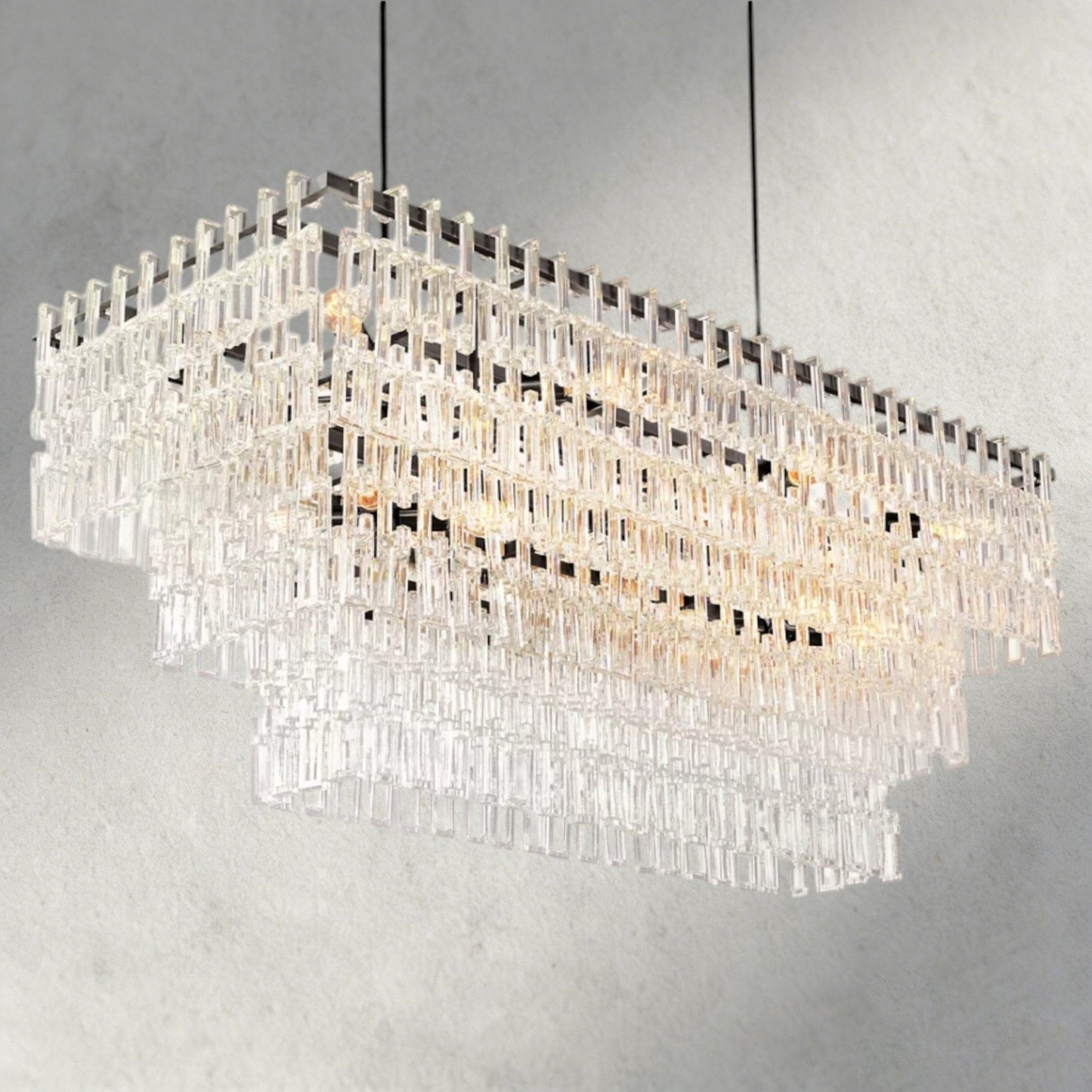 Merlyna Tiered Rectangular Chandelier 60", 72" - GILDLAMPS