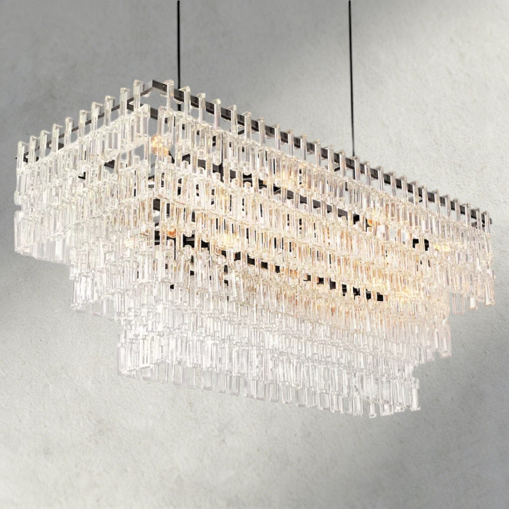 Merlyna Tiered Rectangular Chandelier 60", 72" - GILDLAMPS