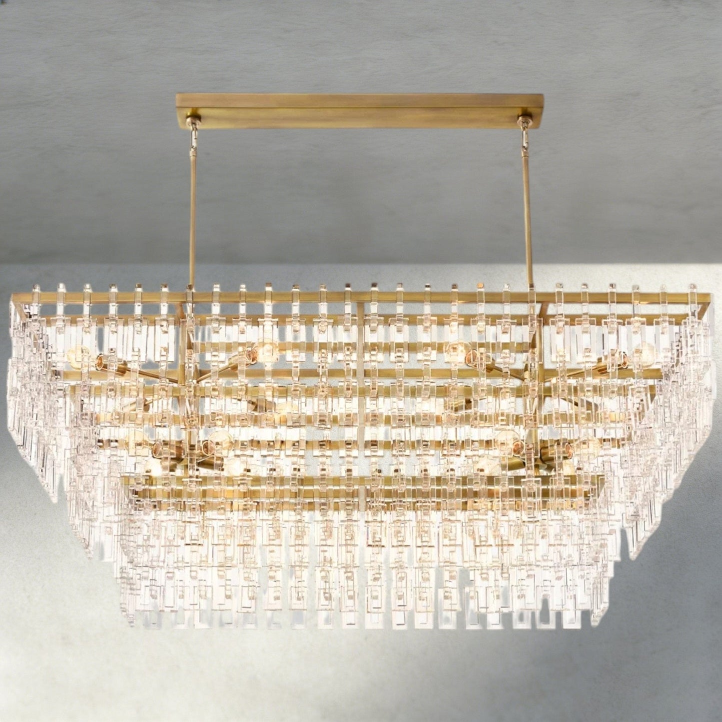 Merlyna Tiered Rectangular Chandelier 60", 72" - GILDLAMPS