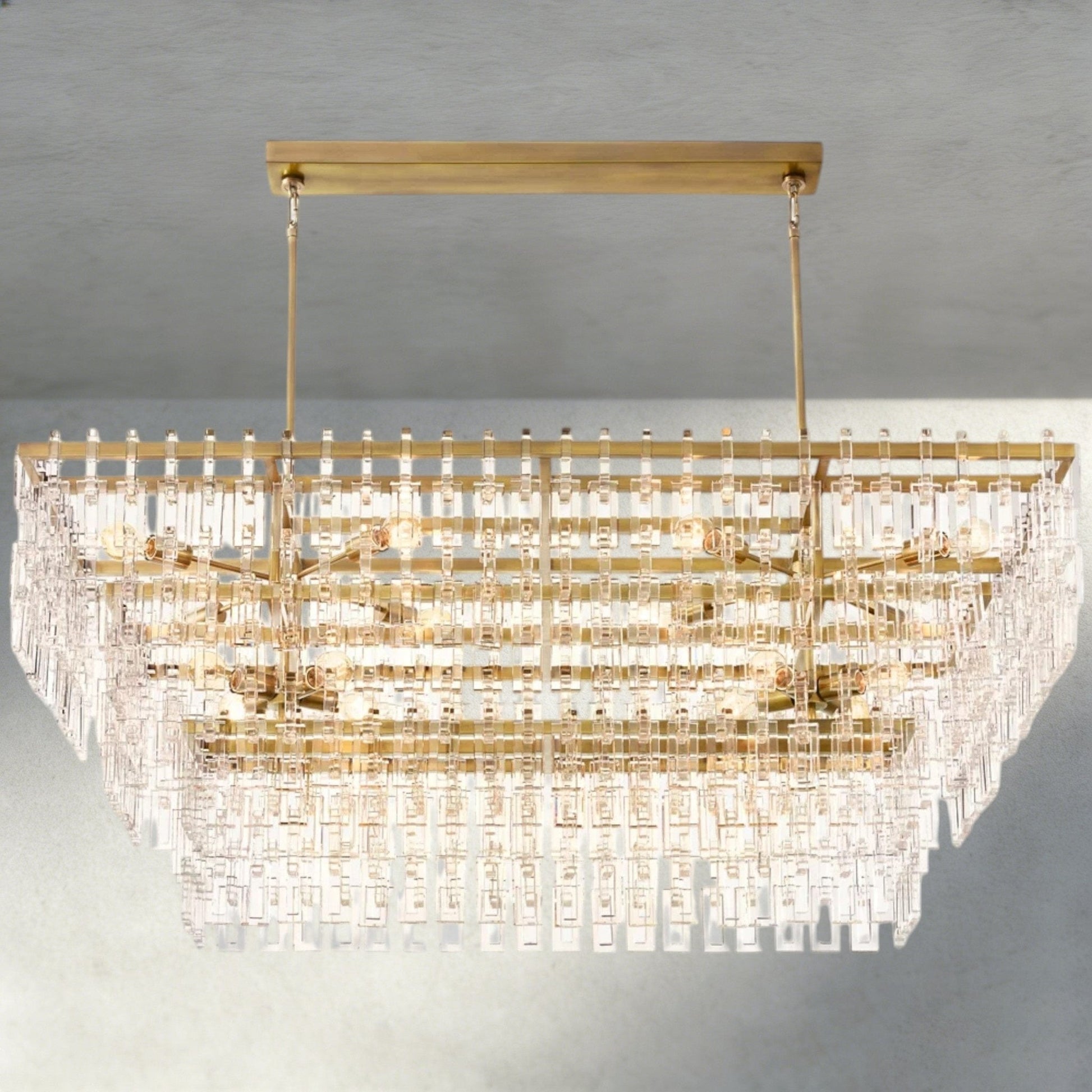 Merlyna Tiered Rectangular Chandelier 60", 72" - GILDLAMPS