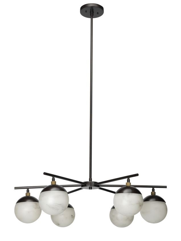 Metro Alabaster 6 Light Chandelier - GILDLAMPS