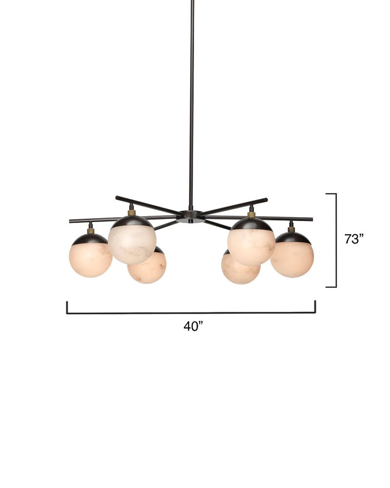 Metro Alabaster 6 Light Chandelier - GILDLAMPS