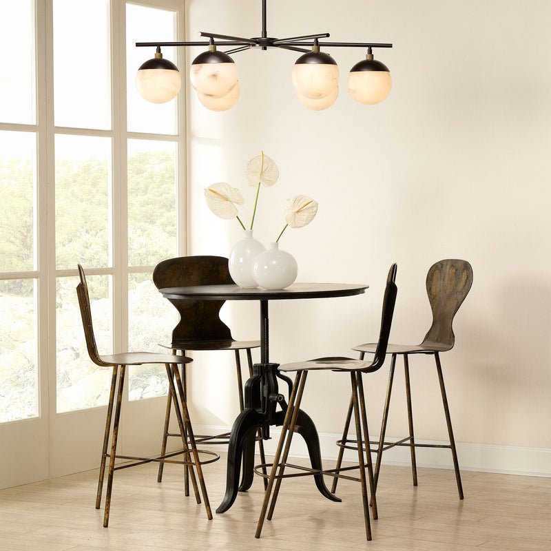 Metro Alabaster 6 Light Chandelier - GILDLAMPS