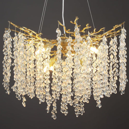 Michelli Modern Crystal Tree Branch Chandelier for Living Rooms - GILDLAMPS