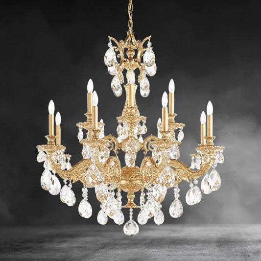 Milano 12 - light Crystal Chandelier 32 inch - GILDLAMPS