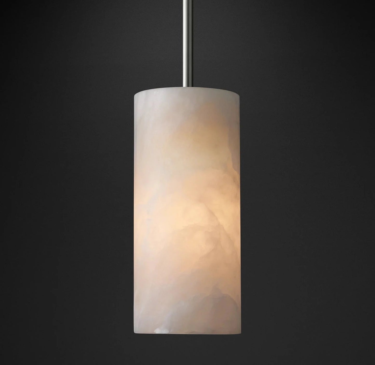 Modern Alabaster Hand Carved Cylinder Pendant Light - GILDLAMPS