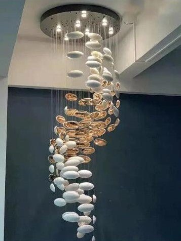 Modern Artistic Unique Golden Dragon Egg Pendant Ceiling Light Fixture for Staircase/ Sales Center/ Hotel - GILDLAMPS