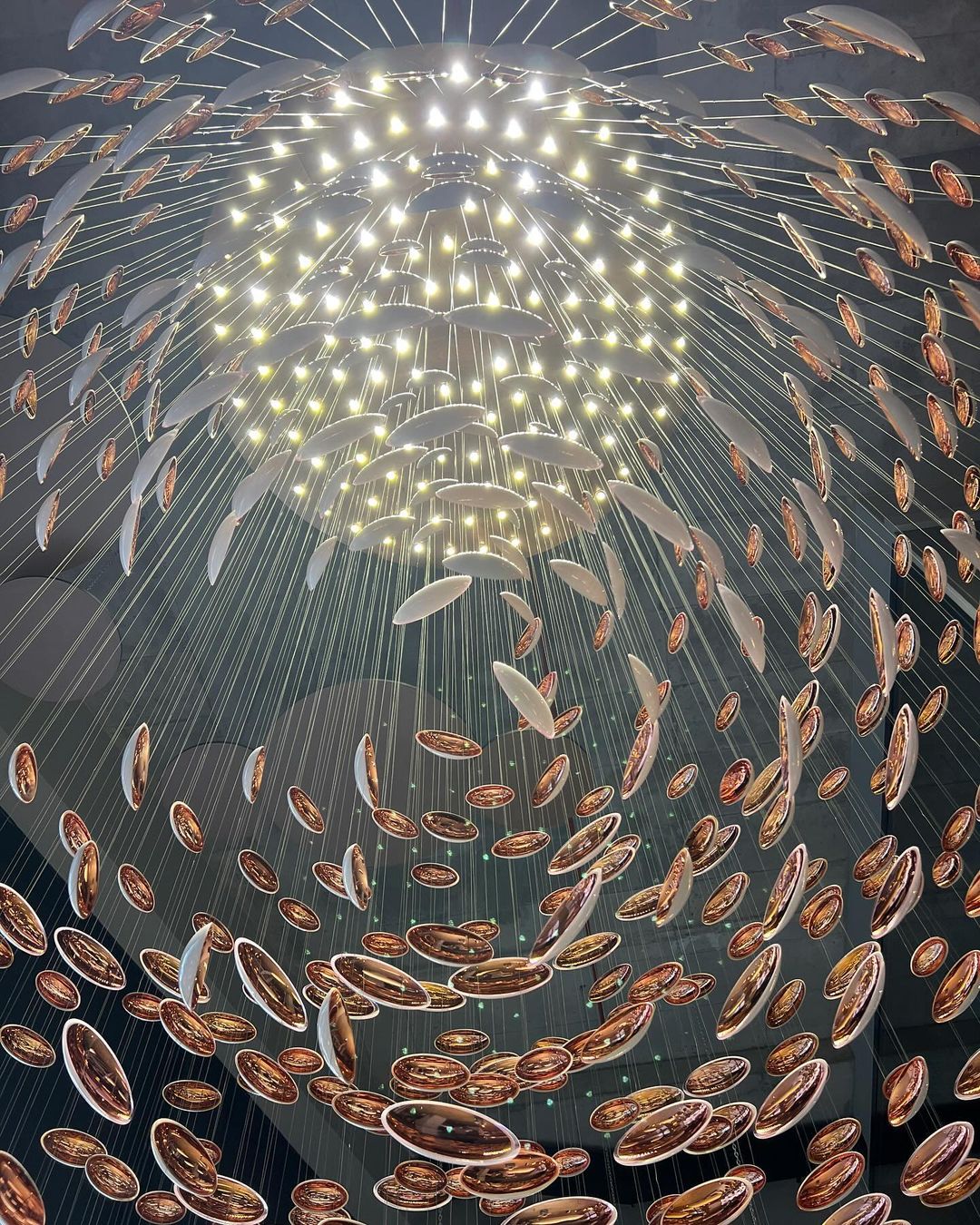 Modern Artistic Unique Golden Dragon Egg Pendant Ceiling Light Fixture for Staircase/ Sales Center/ Hotel - GILDLAMPS