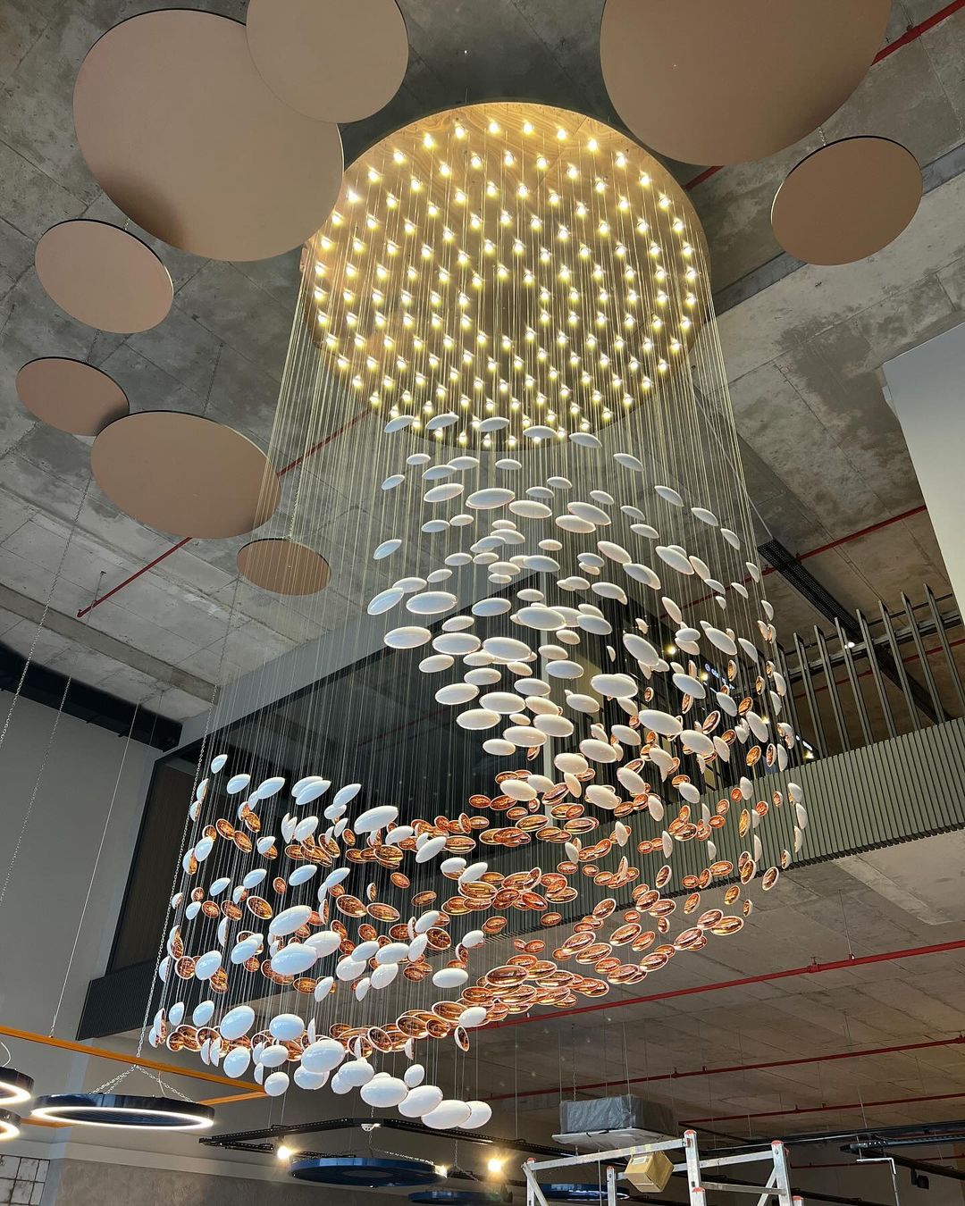 Modern Artistic Unique Golden Dragon Egg Pendant Ceiling Light Fixture for Staircase/ Sales Center/ Hotel - GILDLAMPS