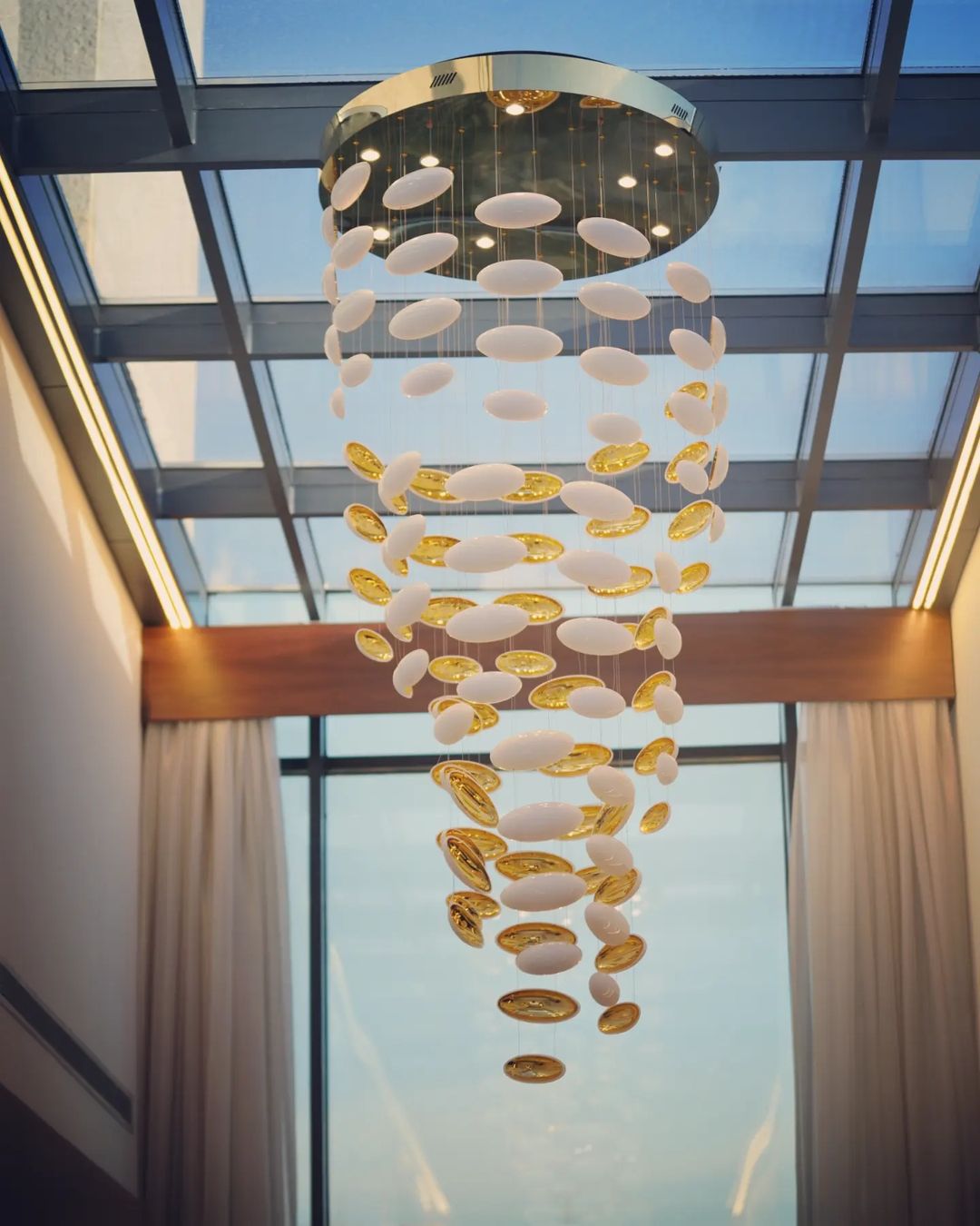 Modern Artistic Unique Golden Dragon Egg Pendant Ceiling Light Fixture for Staircase/ Sales Center/ Hotel - GILDLAMPS