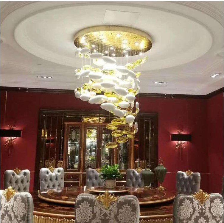 Modern Artistic Unique Golden Dragon Egg Pendant Ceiling Light Fixture for Staircase/ Sales Center/ Hotel - GILDLAMPS