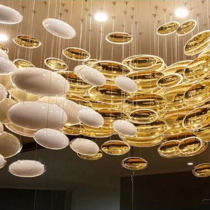 Modern Artistic Unique Golden Dragon Egg Pendant Ceiling Light Fixture for Staircase/ Sales Center/ Hotel - GILDLAMPS