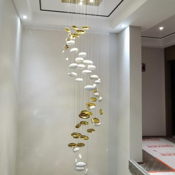 Modern Artistic Unique Golden Dragon Egg Pendant Ceiling Light Fixture for Staircase/ Sales Center/ Hotel - GILDLAMPS