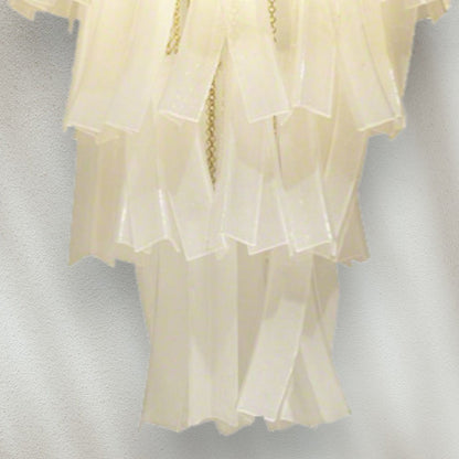 Modern Chandelier with Gold Chains and White Glass Shades - GILDLAMPS