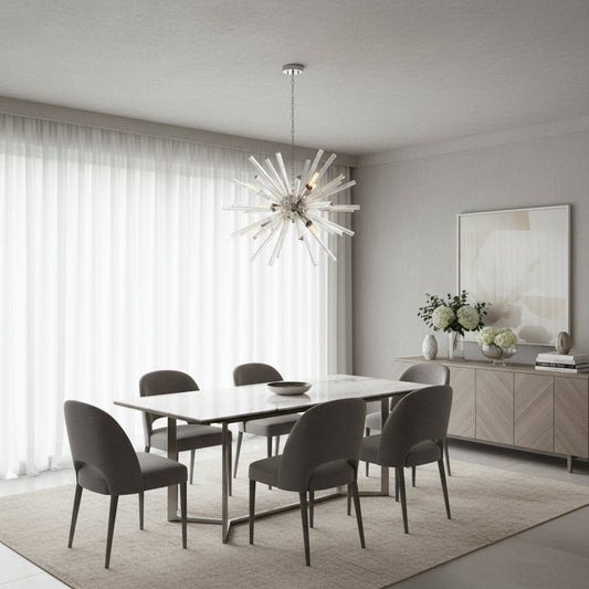 Modern Crystal Flush Mount Ceiling Light with Metal Base - GILDLAMPS