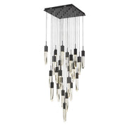 Modern Light Luxury Round/Rectangle Ceiling Pendant Light in Black Finish for Kitchen Island/ Staircase/Living Room - GILDLAMPS