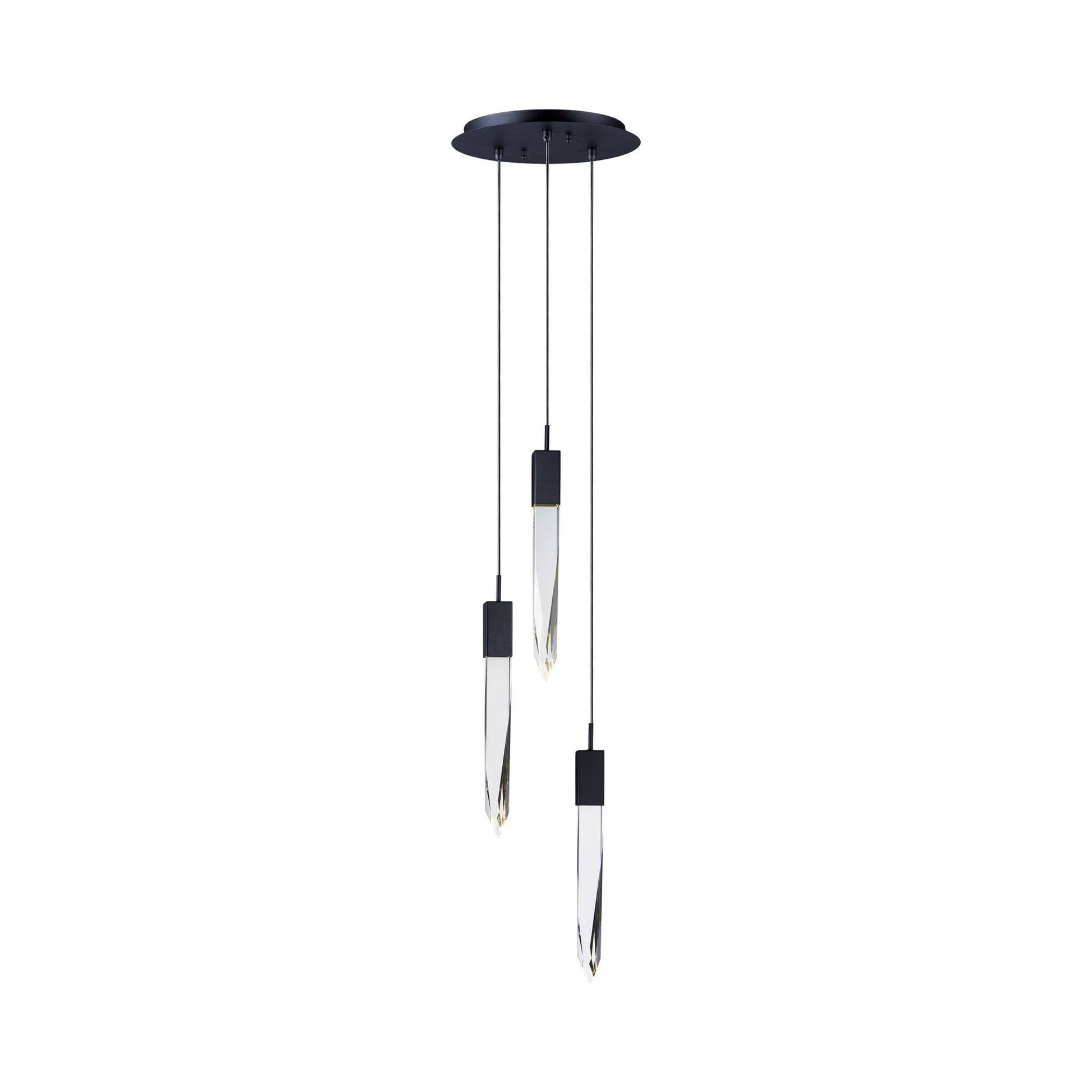 Modern Light Luxury Round/Rectangle Ceiling Pendant Light in Black Finish for Kitchen Island/ Staircase/Living Room - GILDLAMPS